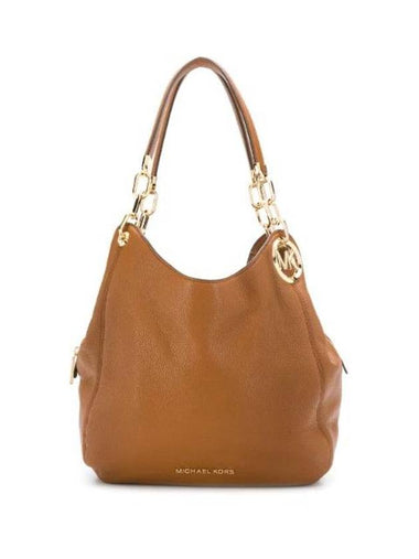 Lillie Large Pebbled Leather Shoulder Bag Luggage - MICHAEL KORS - BALAAN 1