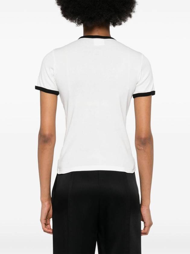 Contrast Signature Short Sleeve T-Shirt White - COURREGES - BALAAN 3