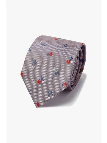 Checked flower pattern silk tie pink - PAUL SMITH - BALAAN 1