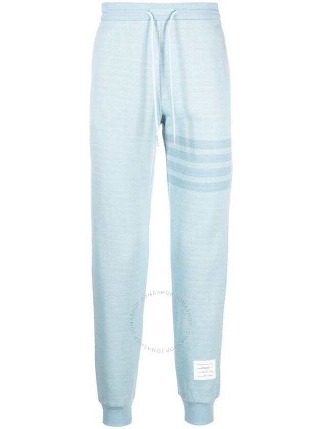 Double Face Knit 4 Bar Stripe Sweat Track Pants Light Blue - THOM BROWNE - BALAAN 2