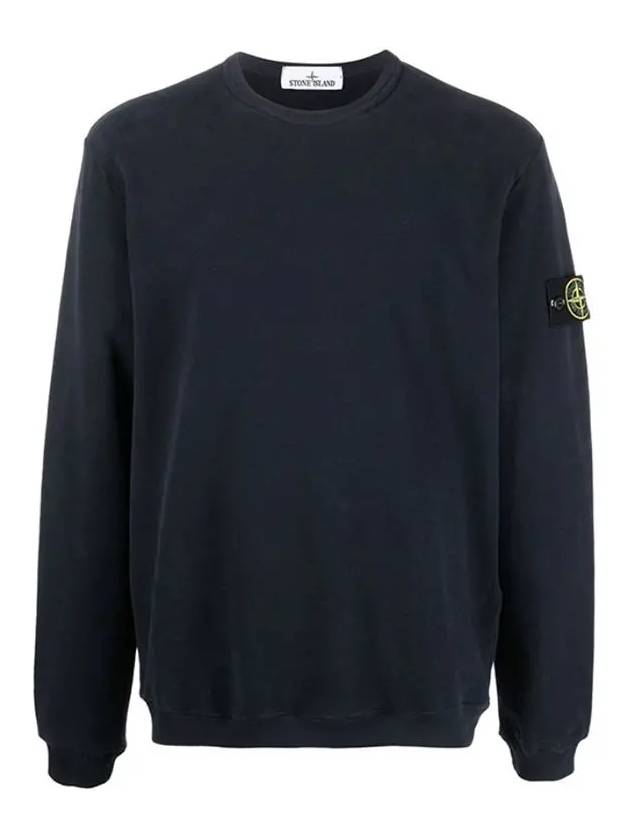 Men's Wappen Patch Crewneck Sweatshirt Navy - STONE ISLAND - BALAAN 2