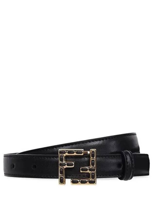 Logo Buckle Leather Belt Black - FENDI - BALAAN 2