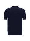 Stripe Trim Polo Shirt Blue - BRUNELLO CUCINELLI - BALAAN 3