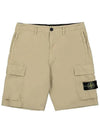 Light Stretch Cotton Bermuda Regular Fit Shorts Beige - STONE ISLAND - BALAAN 3