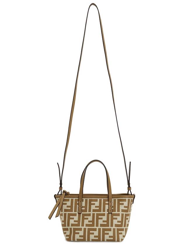 Roll FF Jacquard Small Tote Bag Beige - FENDI - BALAAN 7