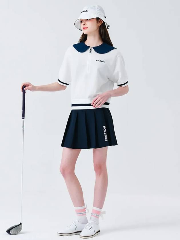 Ball marker patch nylon pleated skirt NAVY - MONBIRDIE GOLF - BALAAN 4