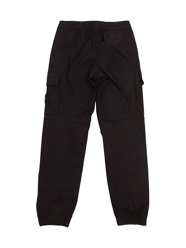 Kids Logo Patch Cotton Cargo Pants Black - STONE ISLAND - BALAAN 3