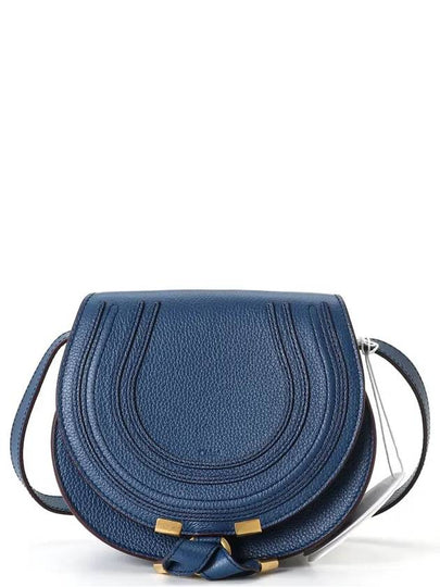 Marcie Saddle Small Grained Leather Cross Bag Blue - CHLOE - BALAAN 2