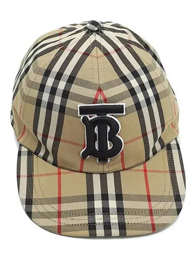 Monogram Motif Vintage Check Cotton Baseball Cap Archive Beige - BURBERRY - BALAAN 2