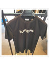 Logo Print Crew Neck Cotton Short Sleeve T-Shirt Black - BURBERRY - BALAAN 5