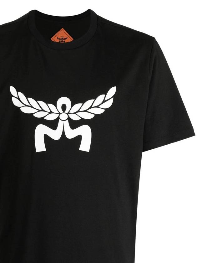 Laurel Logo Short Sleeve T-Shirt Black - MCM - BALAAN 4