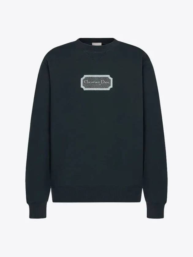 Contrast Couture Embroidery Sweatshirt Green - DIOR - BALAAN 2