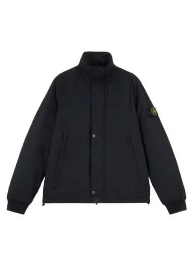 Logo Micro Twill Zip Up Jacket Black - STONE ISLAND - BALAAN 2