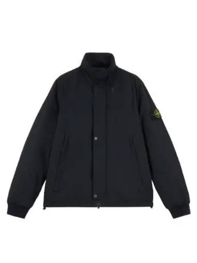 Logo Micro Twill Zip Up Jacket Black - STONE ISLAND - BALAAN 2