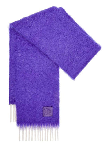 Anagram Wool Mohair Muffler Purple - LOEWE - BALAAN 1