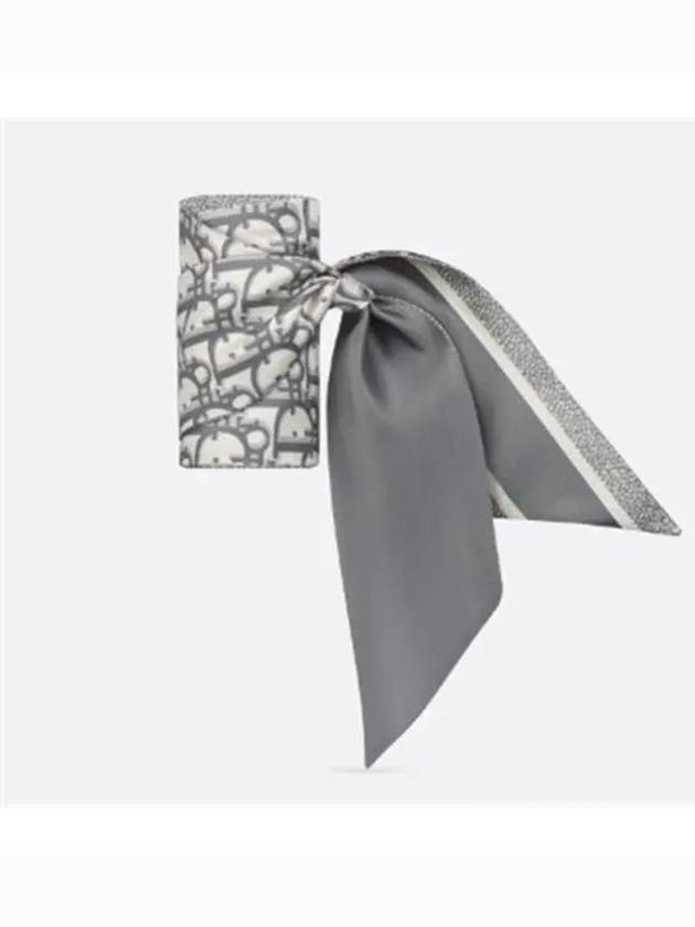 Oblique Mitzah Silk Twill Scarf Grey - DIOR - BALAAN 3