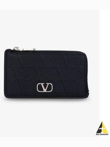 Twal Iconograph Zipper Card Case Black 4W2P0Z40IQU0NO - VALENTINO - BALAAN 1