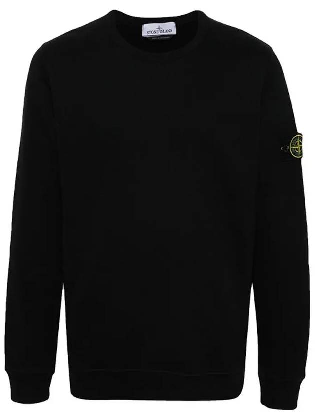 Wappen Patch Crew Neck Cotton Sweatshirt Black - STONE ISLAND - BALAAN 3