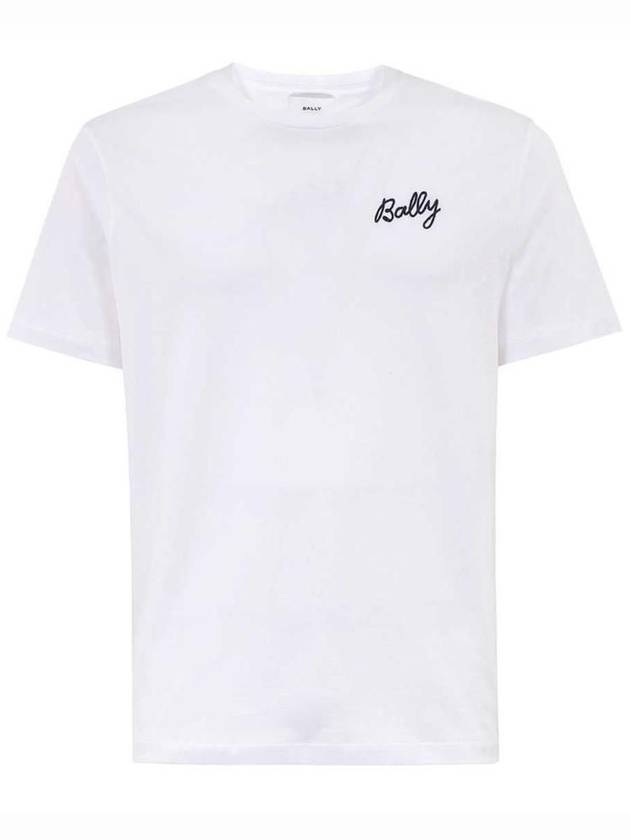 Embroidered Logo Short Sleeve T-Shirt White - BALLY - BALAAN 2