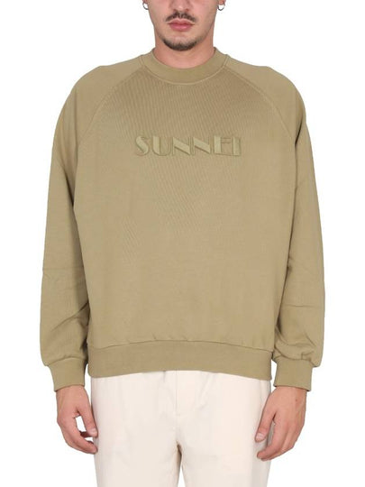 Embroidered Logo Crew Neck Sweatshirt Beige - SUNNEI - BALAAN 2