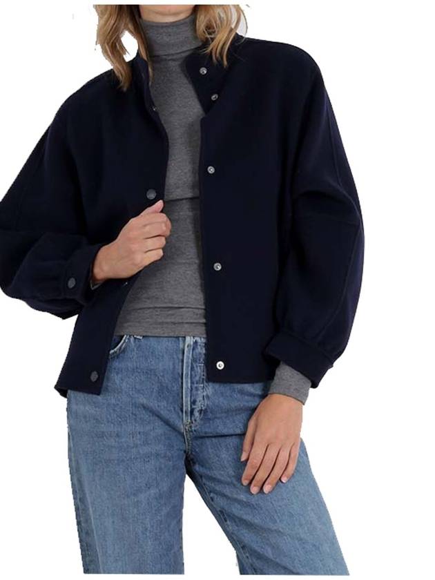 Agitare Wool Bomber Jacket Navy - MAX MARA - BALAAN 4