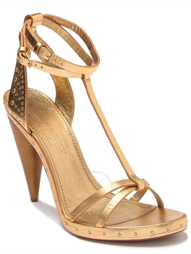 Women's Hans Runway Sandals Heel Gold - BURBERRY - BALAAN 4