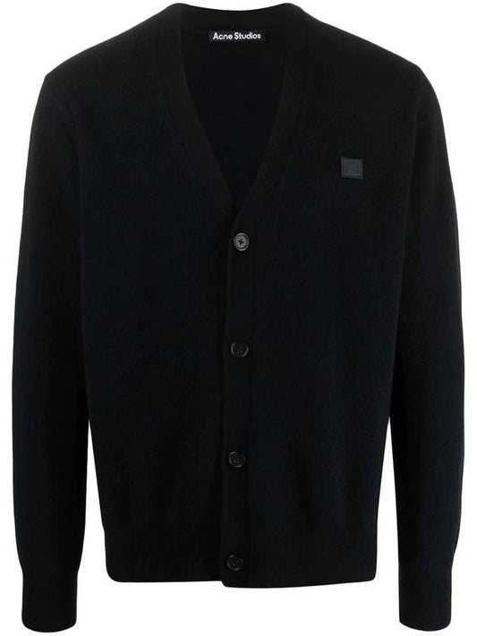 Keve Face Wool V-neck Cardigan Black - ACNE STUDIOS - BALAAN 2