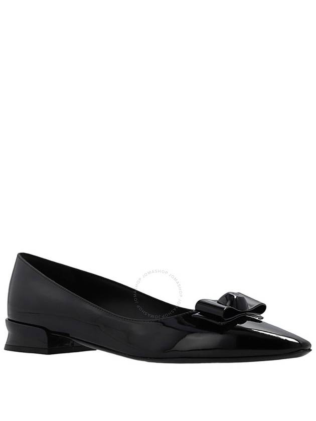 Salvatore Women's Catherine Barra Leather Flat Shoes Black - SALVATORE FERRAGAMO - BALAAN 3