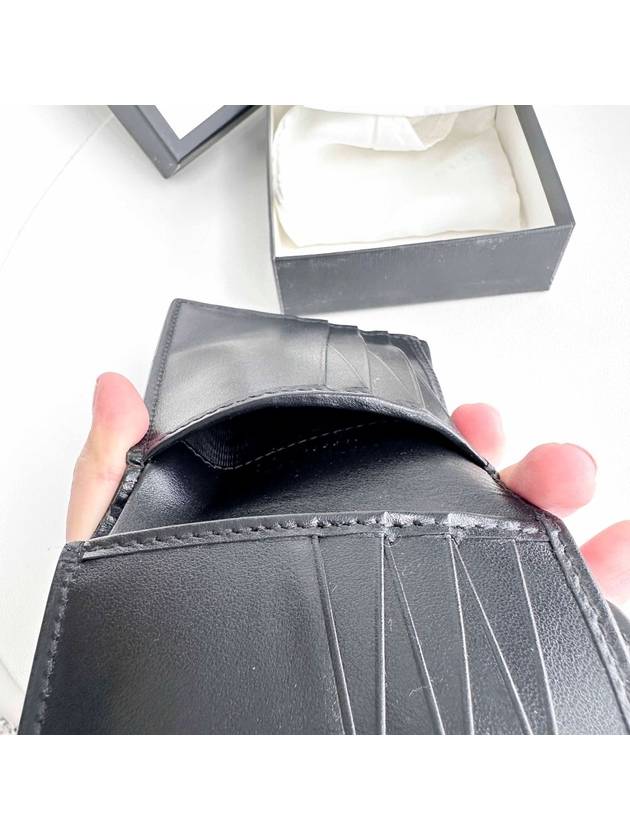 GG Emboss Leather Half Wallet Black - GUCCI - BALAAN 9