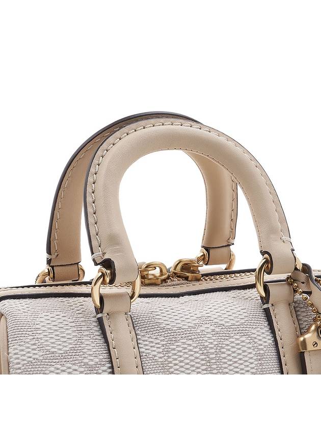 Ruby Satchel 25 Signature Textile Jacquard Cross Bag Beige - COACH - BALAAN 9