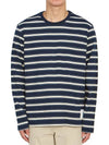 Stripe Jersey Oversized Long Sleeve T-Shirt Navy - THOM BROWNE - BALAAN 3