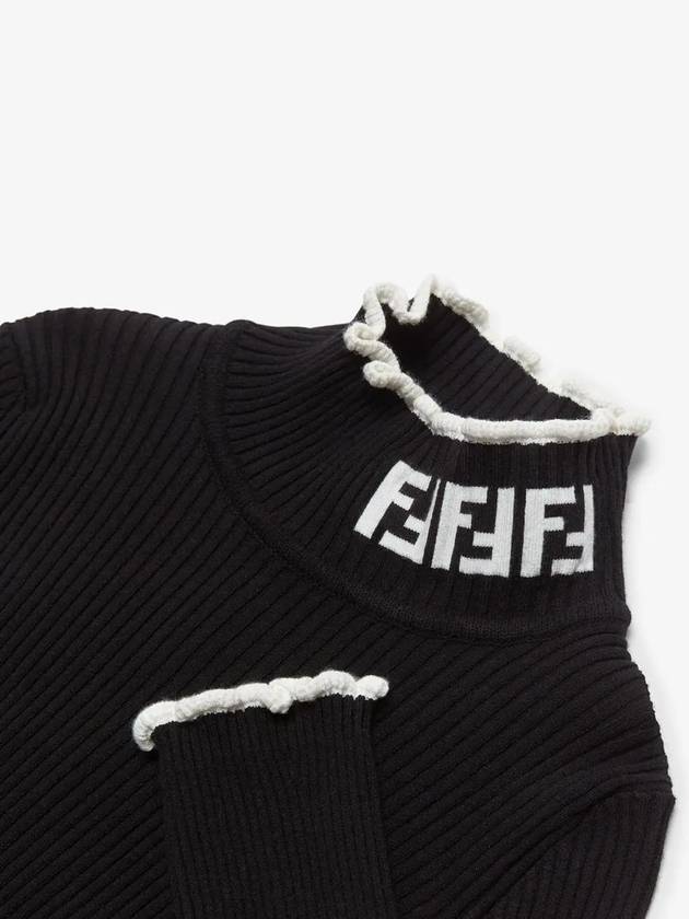 Kids Frill Neck Black Knit JFG110 F1ISU - FENDI - BALAAN 4