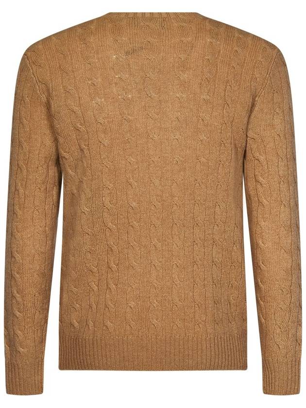 Embroid Logo Cable Knit Top Camel Melange - POLO RALPH LAUREN - BALAAN 3