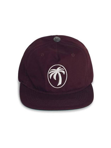 Palm Angels Oval' Burgundy Cotton Cap - PALM ANGELS - BALAAN 1