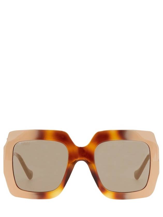 Eyewear Side Gold Square Beige Sunglasses Black - GUCCI - BALAAN 2