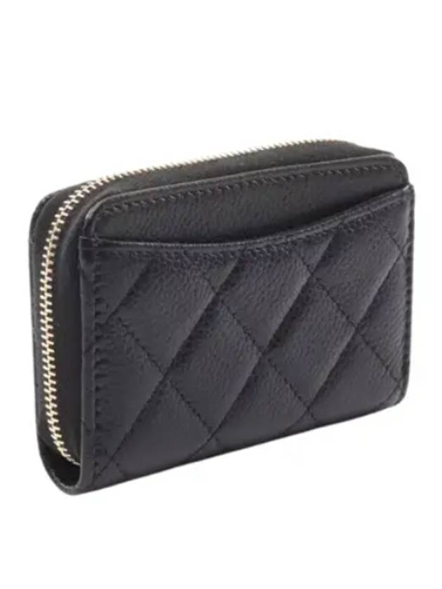 Classic Zipped Coin Purse Grained Calfskin & Gold Black - CHANEL - BALAAN 5