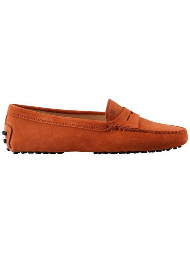 Gommino Suede Driving Shoes Orange - TOD'S - BALAAN 1