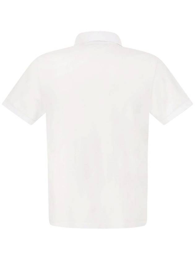 Pique Stretch Cotton Short Sleeve Polo Shirt White - STONE ISLAND - BALAAN 3