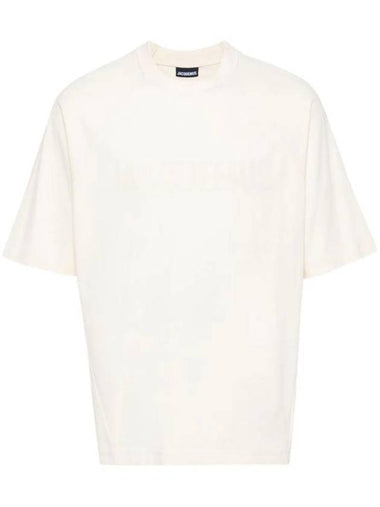 Le Typo Cotton Short Sleeve T-shirt Light Beige - JACQUEMUS - BALAAN 1