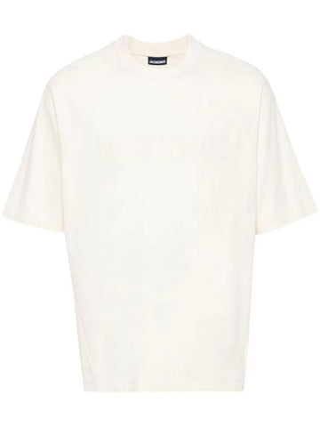 Le Typo Cotton Short Sleeve T-shirt Light Beige - JACQUEMUS - BALAAN 1