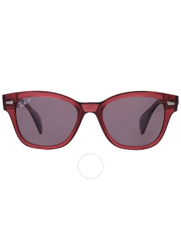 Ray Ban Polarized Dark Violet Square Unisex Sunglasses RB0880S 6639AF 52 - RAY-BAN - BALAAN 1