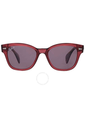 Ray Ban Polarized Dark Violet Square Unisex Sunglasses RB0880S 6639AF 52 - RAY-BAN - BALAAN 1