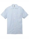 Poplin Pajamas Organic Cotton Short Sleeve Shirt Pin Stripe - TEKLA - 1
