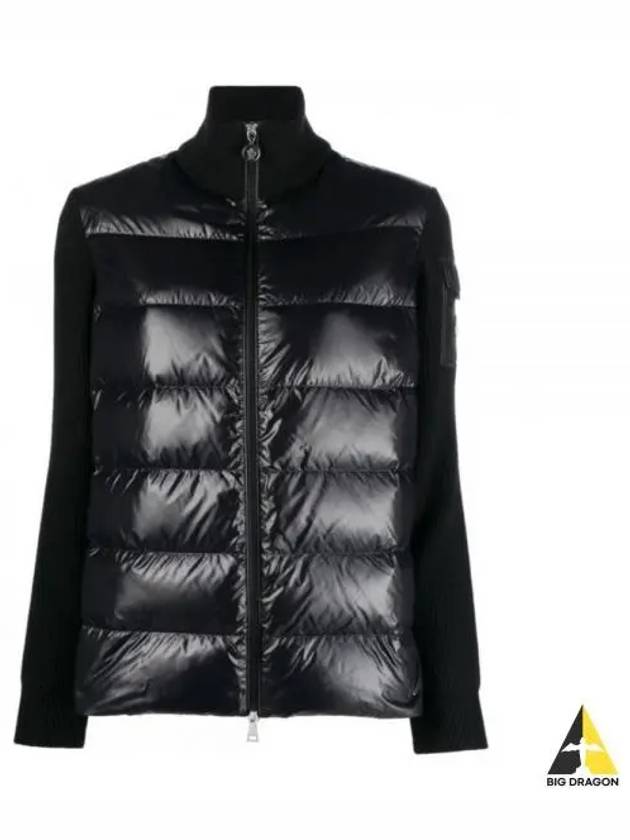 Padded Wool Cardigan Black - MONCLER - BALAAN 2