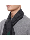 GG Web Wool Muffler Grey - GUCCI - BALAAN 4