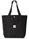 24SS Logo Patch Cotton Tote Bag Black I033102 8902 - CARHARTT - BALAAN 2