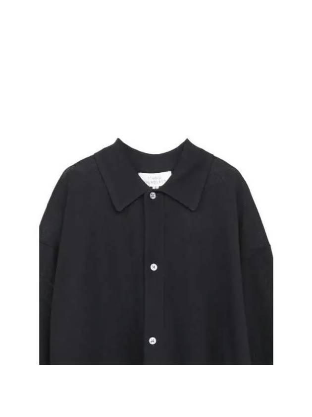 Long sleeve polo cardigan PALM SNM 1159 DARKEST NAVY - STUDIO NICHOLSON - BALAAN 3