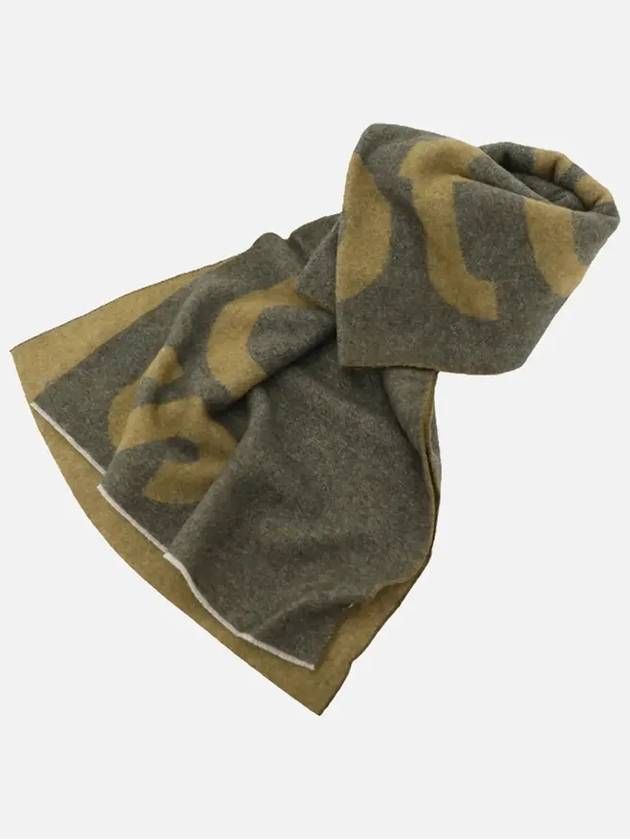 Studios Checked Wool Fringe Scarf Green Yellow - ACNE STUDIOS - BALAAN.