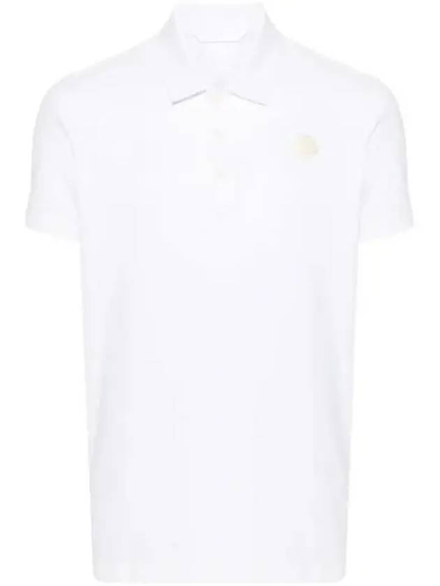 Men's Logo Patch Polo Shirt White - MONCLER - BALAAN 2