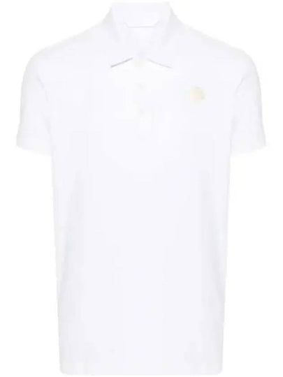 Men's Logo Patch Polo Shirt White - MONCLER - BALAAN 2